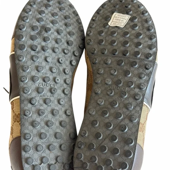 Authentic NWT Gucci Men's GG Interchangeable Logo Sneakers Size US 10 or EU 42 - Picture 4 of 10